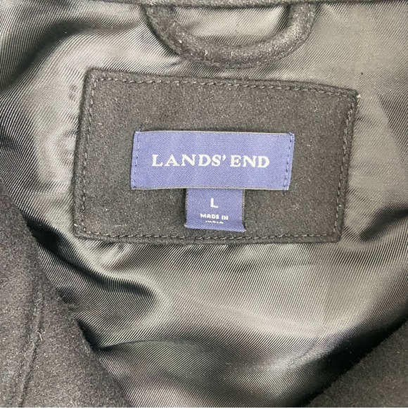 Lands end mens black wool full zip jacket. Size Large - Picture 5 of 12